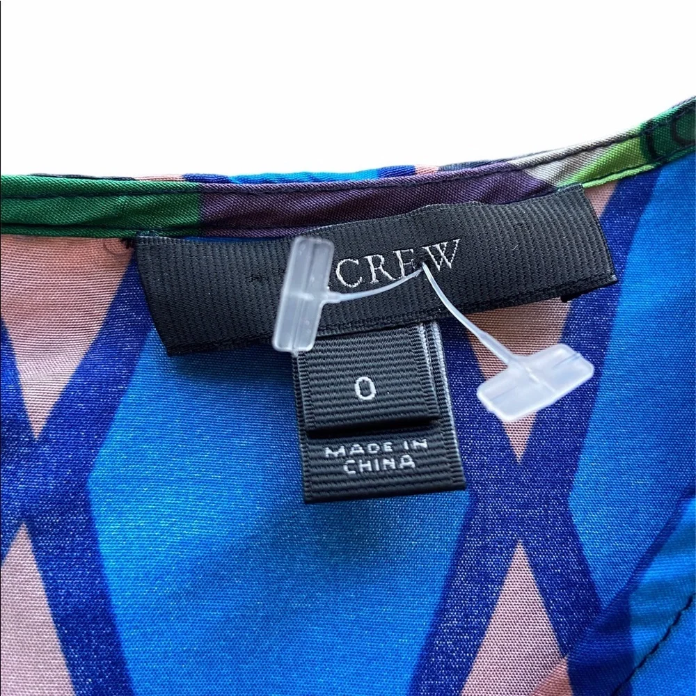 J. Crew Multicolor Geometric Short Sleeve Blouse